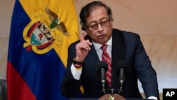 El presidente de Colombia, Gustavo Petro, durante un discurso en el Congreso, en Bogotá, el 20 de julio de 2023.