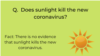 The Infodemic: Does Sunlight Kill the Coronavirus?