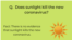 WHO infographic on sunlight and COVID-19