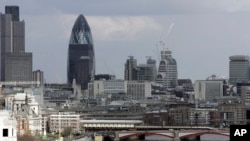 FILE - Central London's skyline.