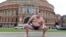 Rishiki from Japan's Sumo Kyokai, Daisuke Kitanowaka, poses for a photo outside London's Royal Albert Hall, Dec. 4, 2024.