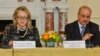 US Secretary of State Hillary Clinton pictured with Arab League Ambassador Mohammed Al Hussaini Al Sharif (Courtesy - Arab League Office).