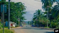 FILE - The streets of Freetown, Sierra Leone, seen empty Sunday, November 26, 2023. Sierra Leone on January 2, 2023 charged 12 people with treason and other offenses for their roles in what authorities have called an attempted coup on November 26. 