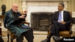 صدر براک اوباما او صدر حامد کرزۍ