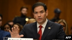 U.S. Senator Marco Rubio testifies before a Senate Foreign Relations Committee hearing on his nomination to be Secretary of State, on Capitol Hill in Washington, Jan. 15, 2025. 