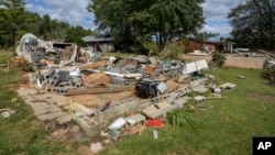 Una casa totalmente destruida por el huracán Helene en Morganton, Carolina del Norte, el 1 de octubre de 2024.