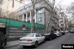 Kedutaan Besar Republik Azerbaijan di Teheran, Iran, 27 Januari 2023. (Foto: Majid Asgaripour/WANA)