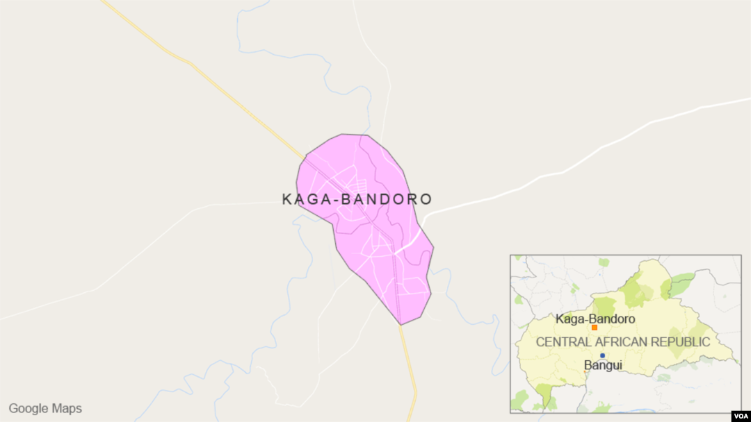 Peta lokasi kota Kaga-Bandoro, Republik Afrika Tengah (foto: ilustrasi).