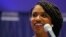 Democratic candidate for U.S. House of Representatives Ayanna Pressley speaks after winning the Democratic primary in Boston, Massachusetts, Sept. 4, 2018.