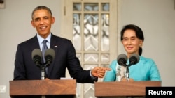 U.S. President Barack Obama and Aung San Suu Kyi