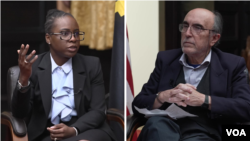 Vera Daves, Ministra das Finanças de Angola durante uma entrevista com João Santa Rita, jornalista da VOA em Washington, D.C.