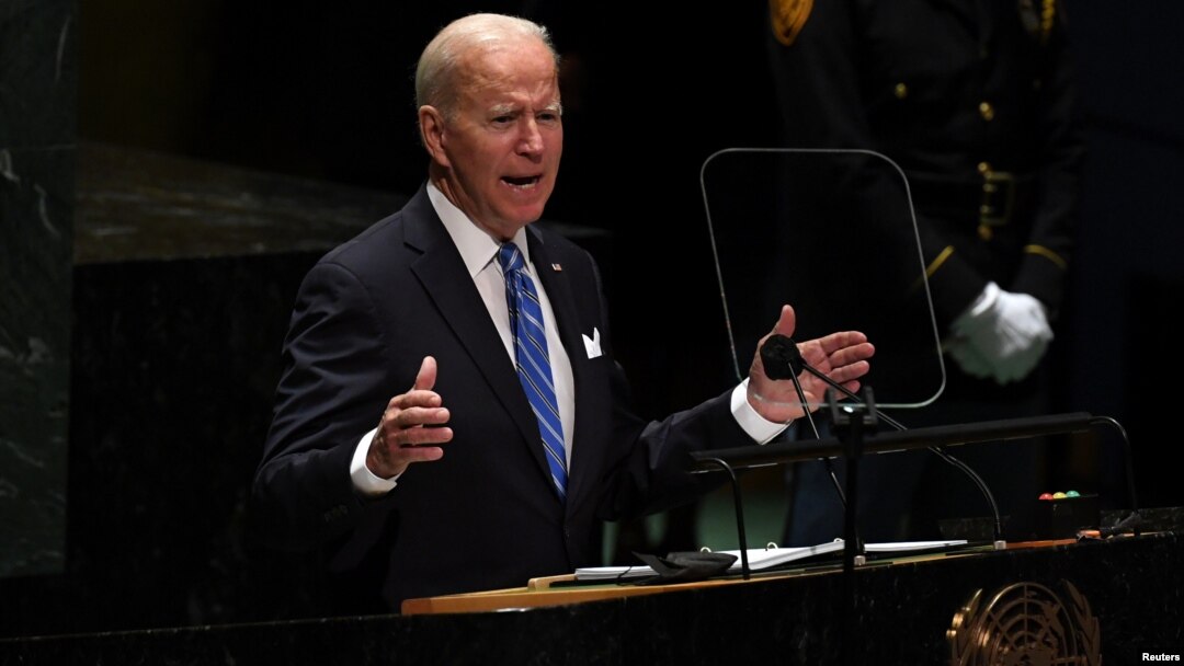 Presiden Amerika Joe Biden memberikan pidato pertamanya di Majelis Umum PBB hari Selasa (21/9). 
