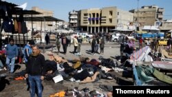 محل حملات انتحاری در بازاری در بغداد