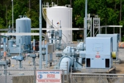 FILE - A Colonial Pipeline station is seen in Smyrna, Ga., near Atlanta, May 11, 2021.