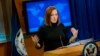 (FILES) In this file photo taken on February 20, 2015 US State Department spokeswoman Jen Psaki delivers a daily briefing at the US State Department in Washington, DC. - US President-elect Joe Biden on Sunday announced an all-female senior White…