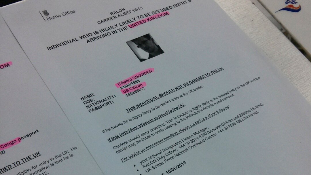 Britain Asks Airlines to Block US NSA Leaker Snowden