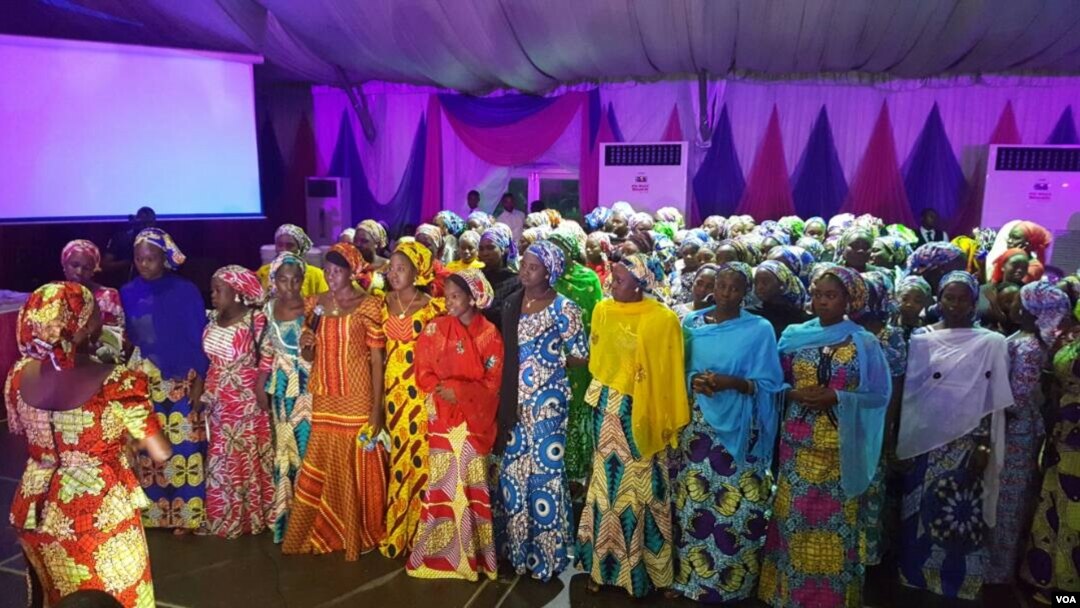 Abigeme b'i Chibok i Abuja, muri Nijeriya. 