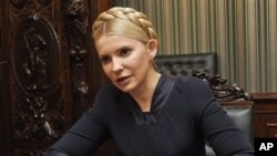 Former Ukrainian prime minister and opposition leader Yulia Tymoshenko speaks during an interview in Kiev, Ukraine (File)