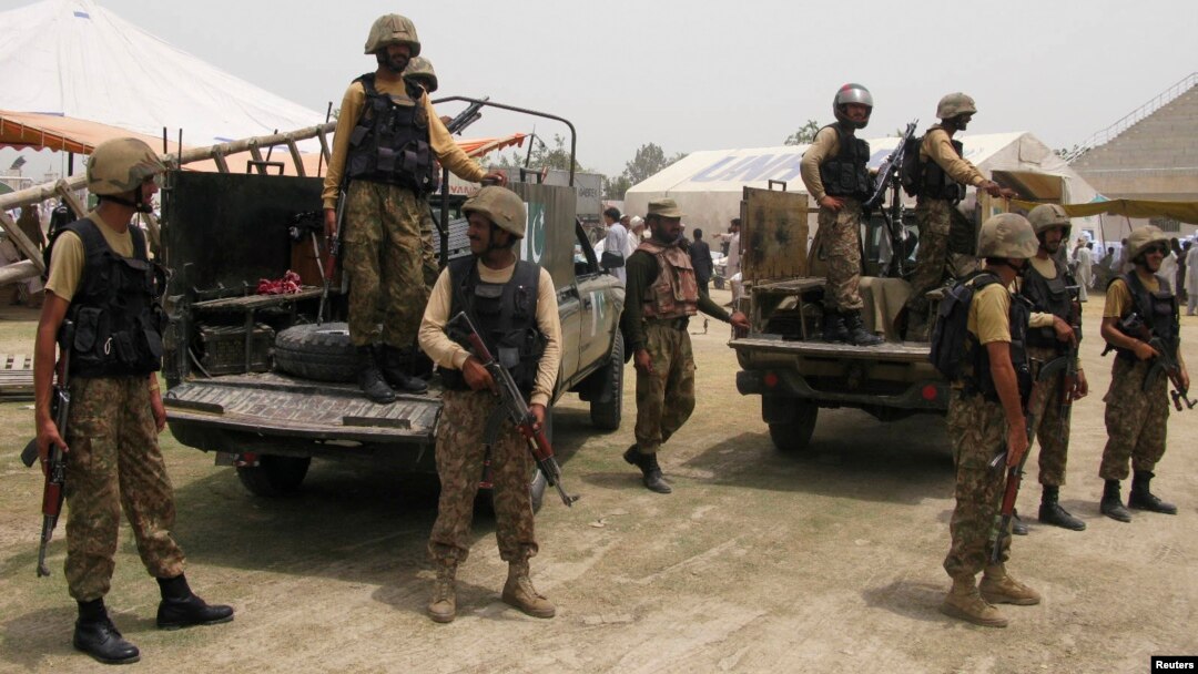 FILE - Pakistani soldiers are seen in the country's Khyber tribal region.