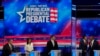 Debat kandidat calon presiden dari Partai Republik yang diselenggarakan oleh NBC News di Pusat Seni Pertunjukan Adrienne Arsht di Miami-Dade County di Miami, Rabu, 8 November 2023. (AP/Rebecca Blackwell)