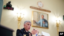 File - National Security Agency (NSA) Director Gen. Paul Nakasone testifies during a House Intelligence Committee hearing on Capitol Hill in Washington, April 15, 2021.