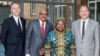 Richard Horton, Editor, The Lancet; UNAIDS Executive Director Michel Sidibé; Nkosazana Dlamini Zuma, Chairperson, African Union Commission; and Peter Piot, Director, London School of Hygiene and Tropical Medicine. London, United Kingdom, June 25, 2015. They took part in launch of UNAIDS / Lancet Commission report. Credit: UNAIDS/RowanGeorgeFarrell