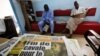 The front page of a newspaper featuring the arrest of Ivorian political leader Charles Ble Goude is seen in Abidjan, Ivory Coast, January, 18, 2013. 