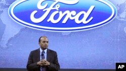 FILE - Raj Nair is seen during a product unveil at Ford Field in Detroit, Dec. 14, 2012.