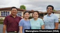 ๋Jiryuth Latthivongskorn, a DACA recipient from Thailand, poses with his family in Hayward, Calif.