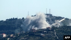 دود ناشی از حمله هوایی اسرائیل به روستایی در جنوب لبنان (۱۹ اردیبهشت ۱۴۰۳)