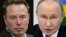 Власник компаній SpaceX, X і Tesla Ілон Маск та президент РФ Владірім Путін