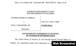 Prosecutors say former Trump campaign chairman Paul Manafort lied about his contacts with a Russian associate and Trump administration officials. The disclosures were made in a court filing Friday evening, Dec. 7, 2018.