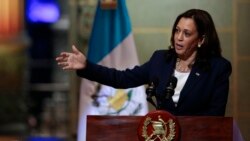 Nënpresidentja Kamala Harris duke folur gjatë vizitës në Guatemala