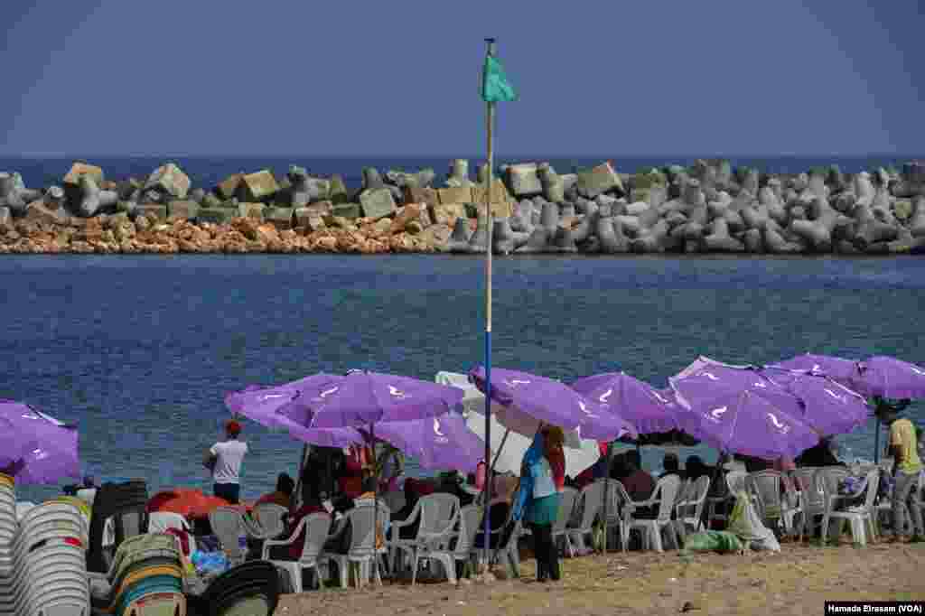  A battle against the tide. Alexandria municipal officials have built breakwaters using cementite in Alexandria’s Miami Beach. Observers say rising sea levels are one reason