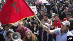 Manifestation à Rabat, au Maroc, le 20 février 2011.