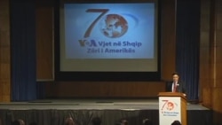 Zamira Edwards shares her story at VOA's Albanian Service's 70th Anniversary