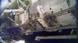 In this image made from video provided by NASA, astronaut Rick Mastracchio performs a space walk outside the International Space Station, Dec. 21, 2013.&nbsp;