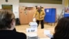 A man casts a ballot in the second round of voting for a third of the seats in Parliament’s upper house at a polling station in Otrokovice, Czech Republic, Sept. 27, 2024. (Dalibor Gluck/CTK via AP)