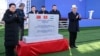 In this handout photo taken and released by the Kyrgyz presidential press office on Dec. 27, 2024, officials attend the commencement ceremony of the China-Kyrgyzstan-Uzbekistan railway project in Tash-Kitchu, Jalal-Abad region, in southern Kyrgyzstan.