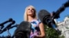 White House adviser Kellyanne Conway speaks to reporters at the White House in Washington, July 9, 2019. 