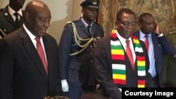 UMongameli Emmerson Mnangagwa loMongameli Cyril Ramaphosa