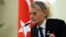 FILE - Prominent Crimean Turkish Tatar political leader and member of the Ukrainian parliament Mustafa Dzhemilev, aka "Kirimoglu", delivers a speech after receiving Turkey's Order of The Republic by the Turkish president during a ceremony in Ankara, April 15, 2014.
