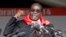 Zimbabwe President Robert Mugabe addresses supporters in Marondera about 80km ( 50 miles) east of the capital Harare, Feb. 23, 2014. 