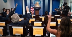 White House Press Secretary Kayleigh McEnany speaks to the press on June 30, 2020, in the Brady Briefing Room of the White House in Washington.