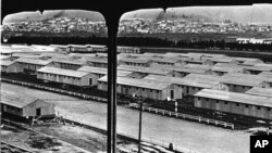 A view of the Japanese internment camp near Tanforan, Calif.