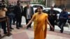 FILE - Indian Foreign Minister Sushma Swaraj arrives at the parliament building in New Delhi, Jan. 31, 2019. 