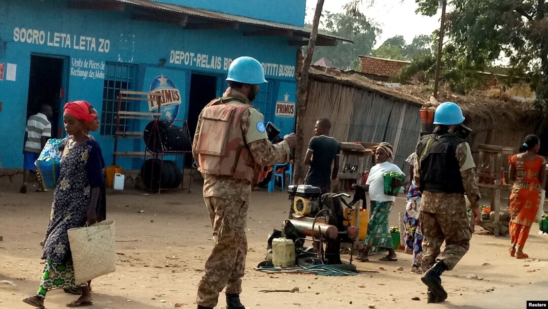 Peacekeepers serving in the United Nations Organization Stabilization Mission in the Democratic Republic of the Congo (MONUSCO) patrol the streets of Uvira, South Kivu, in the Democratic Republic of Congo, Sept. 30, 2017.