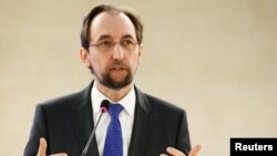 Zeid Ra'ad Al Hussein, le Haut-Commissaire de l'ONU aux droits de l'Homme, le 27 février 2017 à Genève en Suisse. (Reuters/ Denis Balibouse)