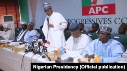 Shugaba Buhari A Taron Shugabannin Jam’iyyar APC Inda Ya Bayyana Niyyarsa Na Sake Neman Wa'adin Shugabanci