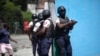 Polícia haitiana nas ruas depois da morte do Presidente Jovenel Moïse, Port-au-Prince, 8 de Julho, 2021